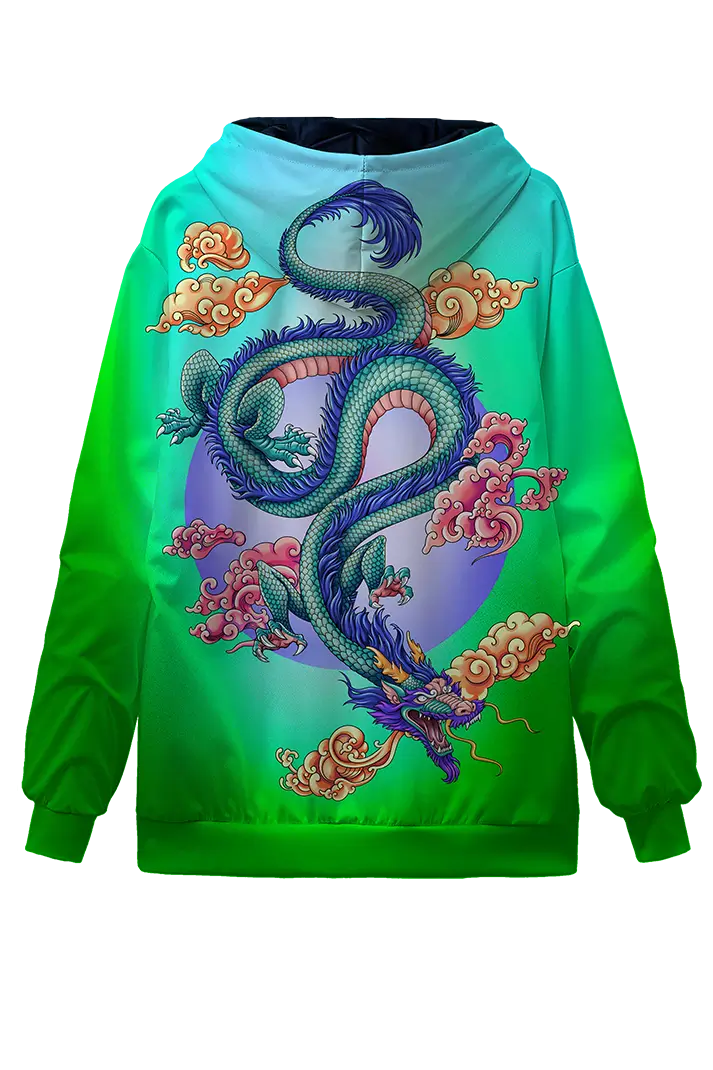 Jade Chinese Dragon, -Shanghai Created Hoodie