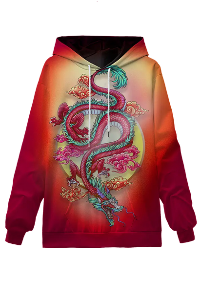 Red Chinese Dragon Hoodie