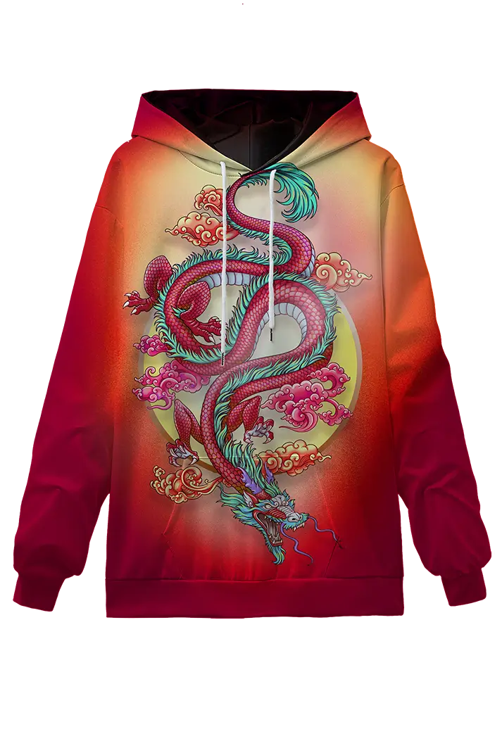 Red Chinese Dragon Hoodie