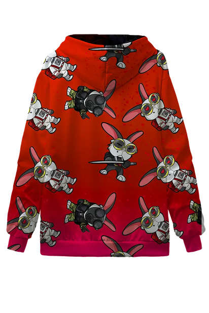 Spaz The Rabbit, Ninja, Astronaut, Gas Mask Bunny Pattern Hoodie