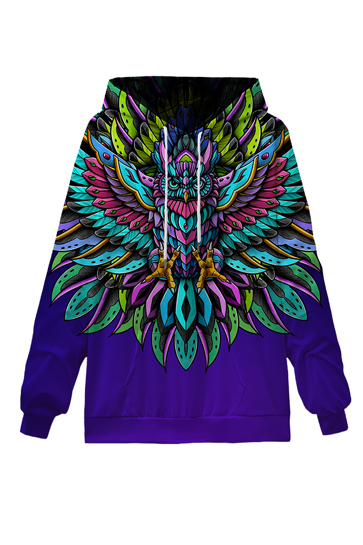 Tribal owl hoodie by Fat Rabbit Network