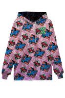 Jason Paige Dragon Pattern Hoodie Pink