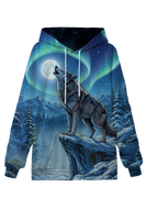Wolf howling at the moon hoodie