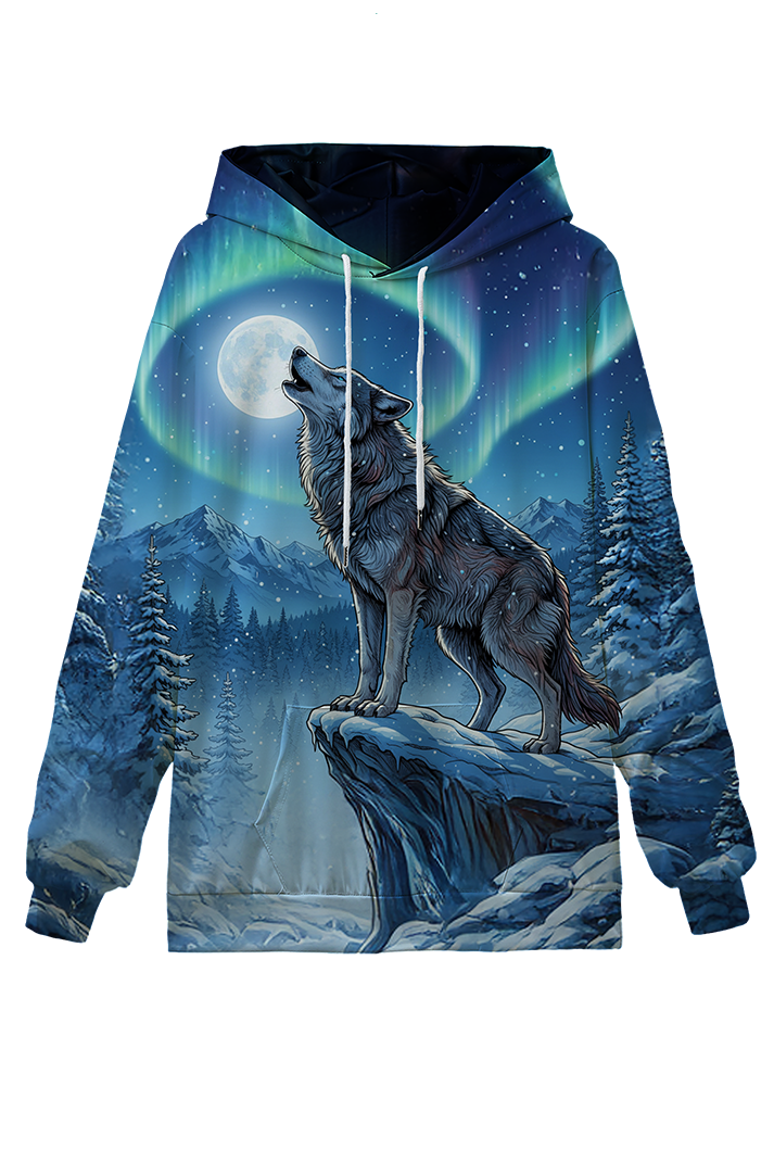 Wolf howling at the moon hoodie
