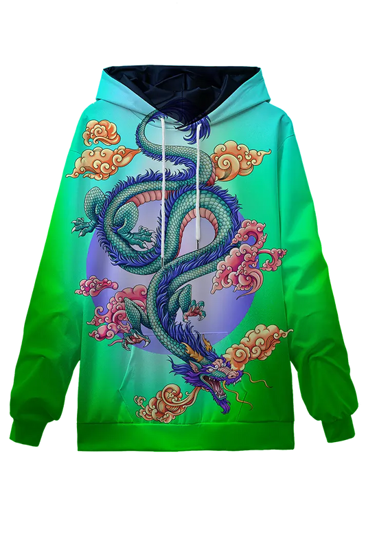 Jade Chinese Dragon, -Shanghai Created Hoodie