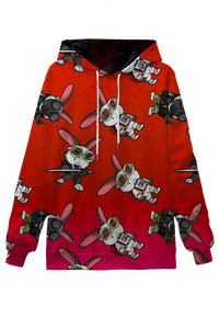 Spaz The Rabbit, Ninja, Astronaut, Gas Mask Bunny Pattern Hoodie