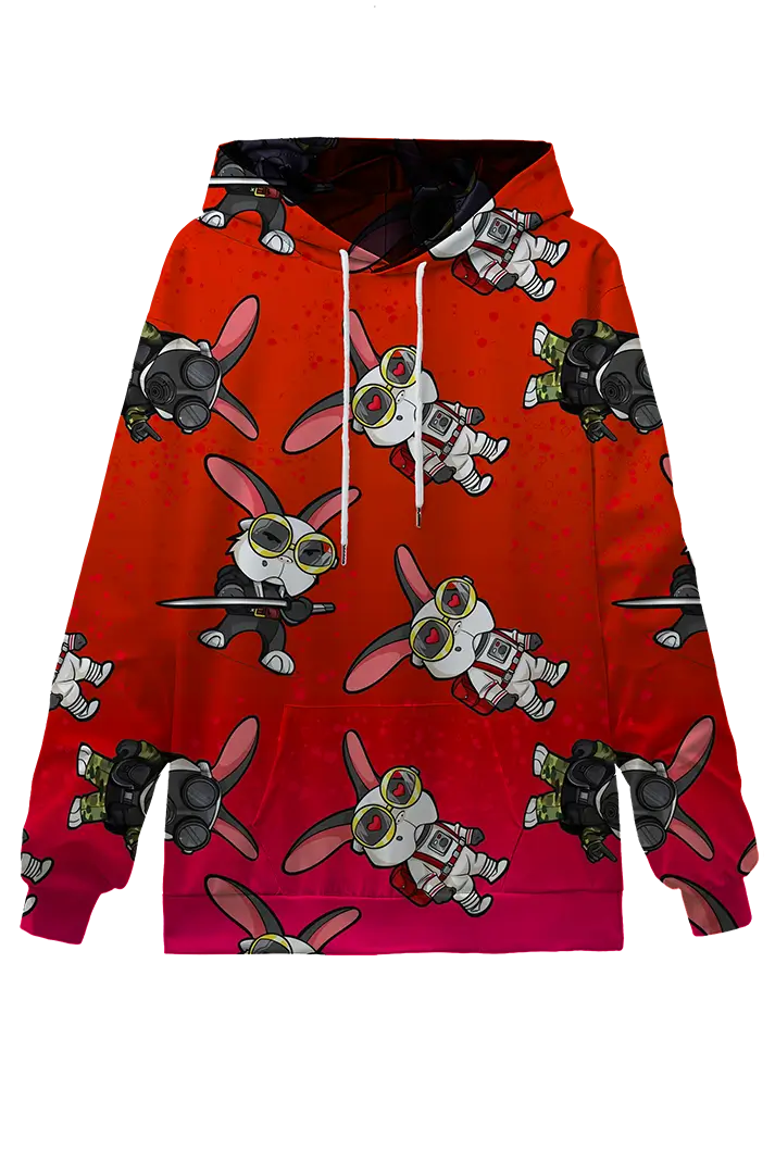 Spaz The Rabbit - Multi-Pattern Hoodie
