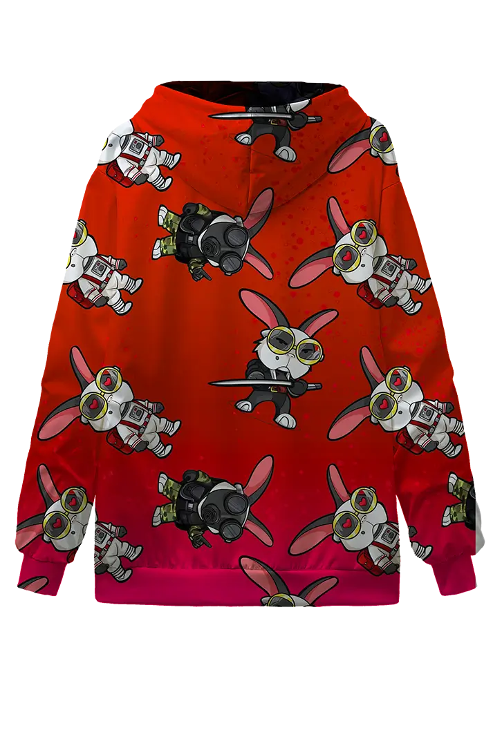 Spaz The Rabbit - Multi-Pattern Hoodie