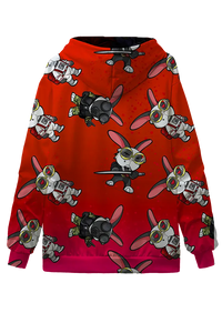 Spaz The Rabbit, Ninja, Astronaut, Gas Mask Bunny Pattern Hoodie