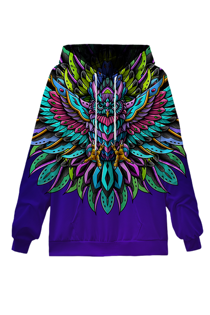 Tribal owl hoodie by Fat Rabbit Network
