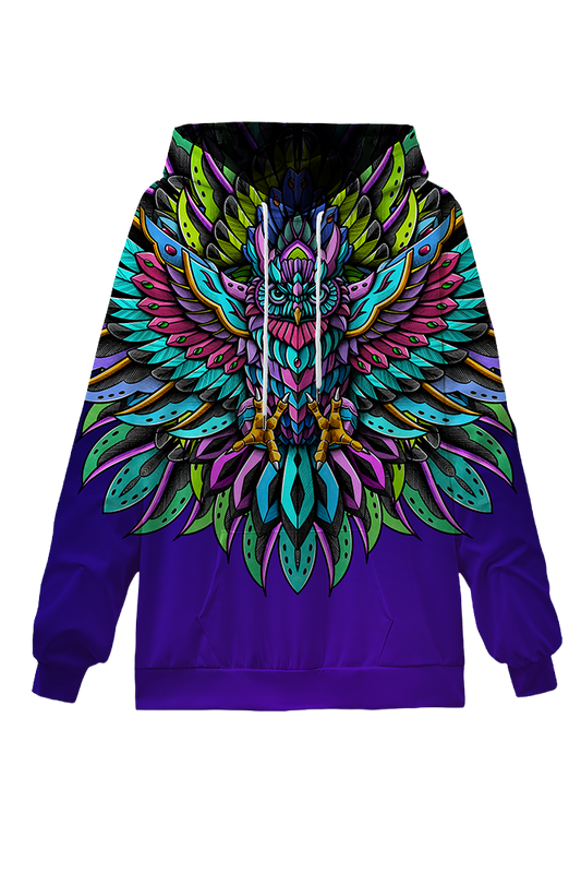 Tribal owl hoodie by Fat Rabbit Network
