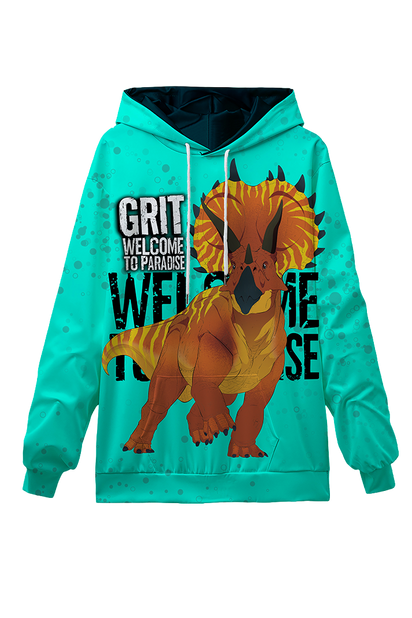Grit Welcome to Paradise:  Triceratops  Hoodie