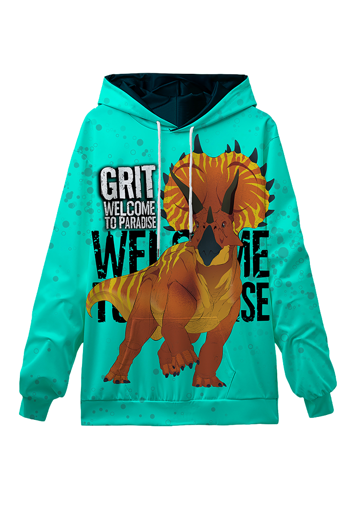 Grit Welcome to Paradise:  Triceratops  Hoodie