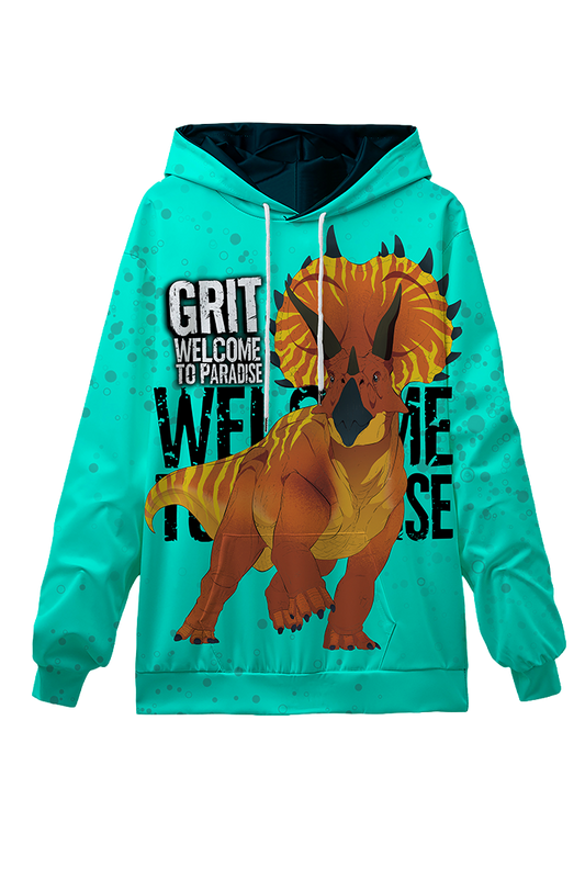 Grit Welcome to Paradise:  Triceratops  Hoodie