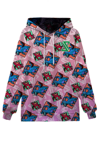 Jason Paige Dragon Pattern Hoodie Pink