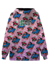 Jason Paige Dragon Pattern Hoodie Pink