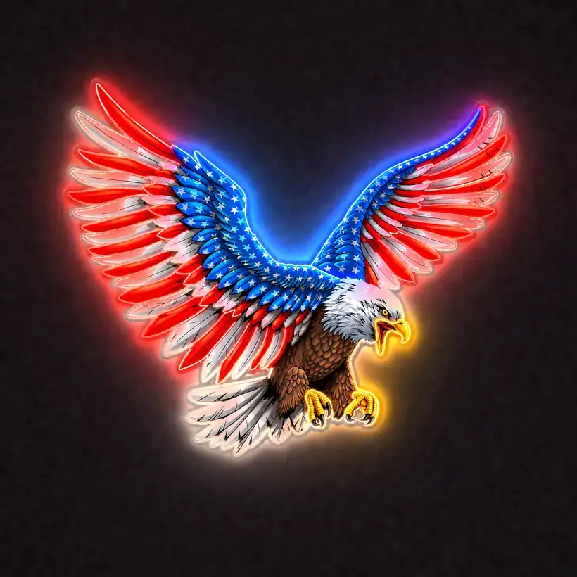 American Eagle LED wall art, lit