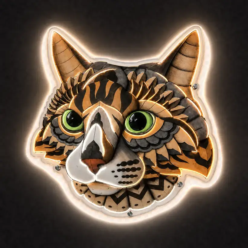 Barn Owl LED wall art, lit