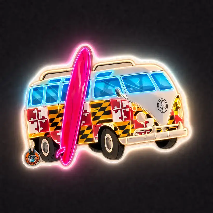 Maryland Van LED wall art, lit