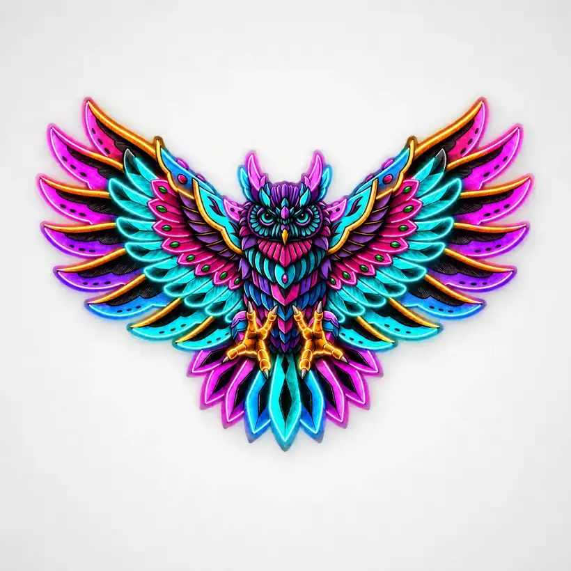 Owl LED wall art, unlit