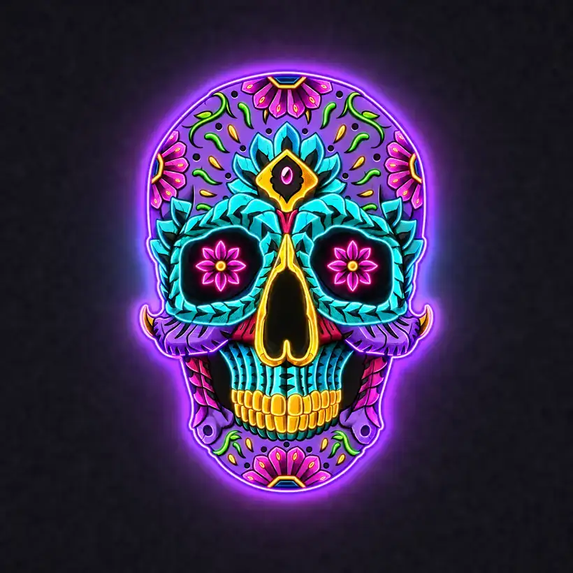 Sugar Skull — Purple lit
